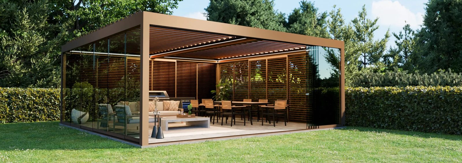 Pergola bioclimatique à lames orientables — Archimetal