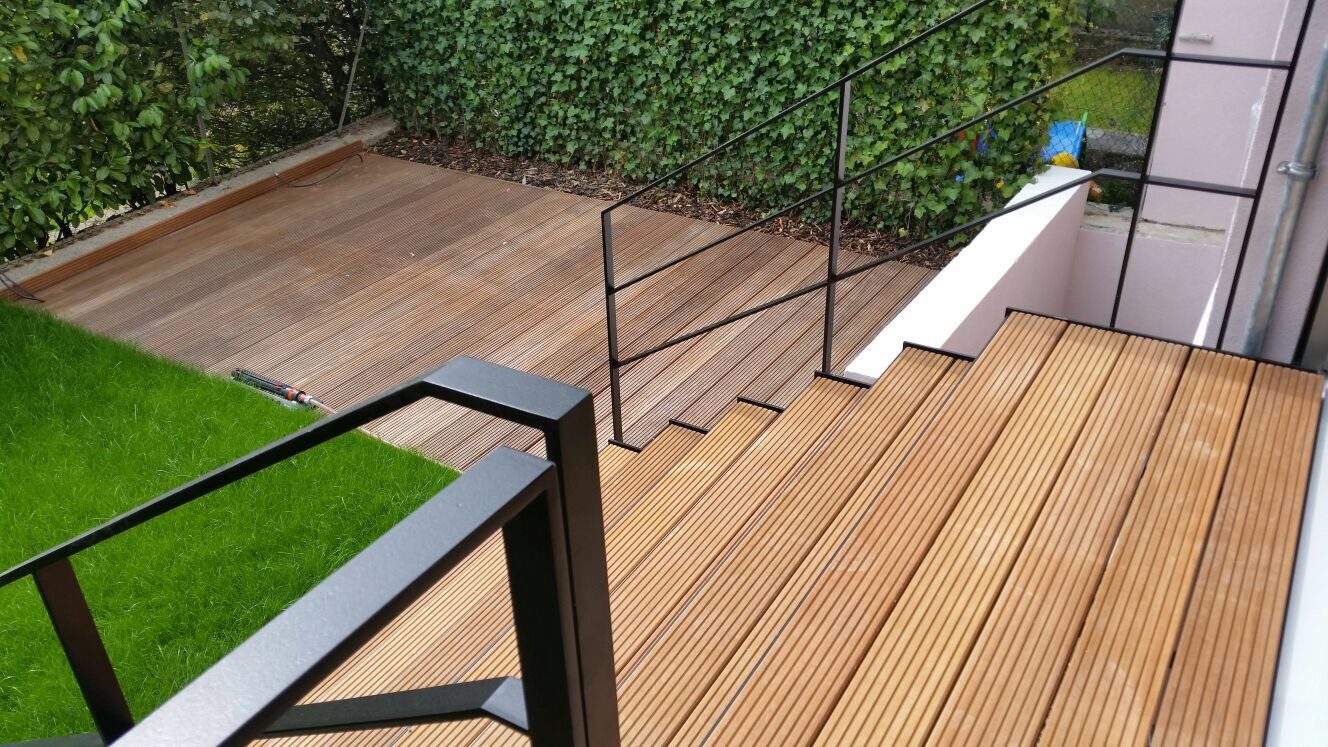 Terrasse bois sur ossature acier — Archimetal
